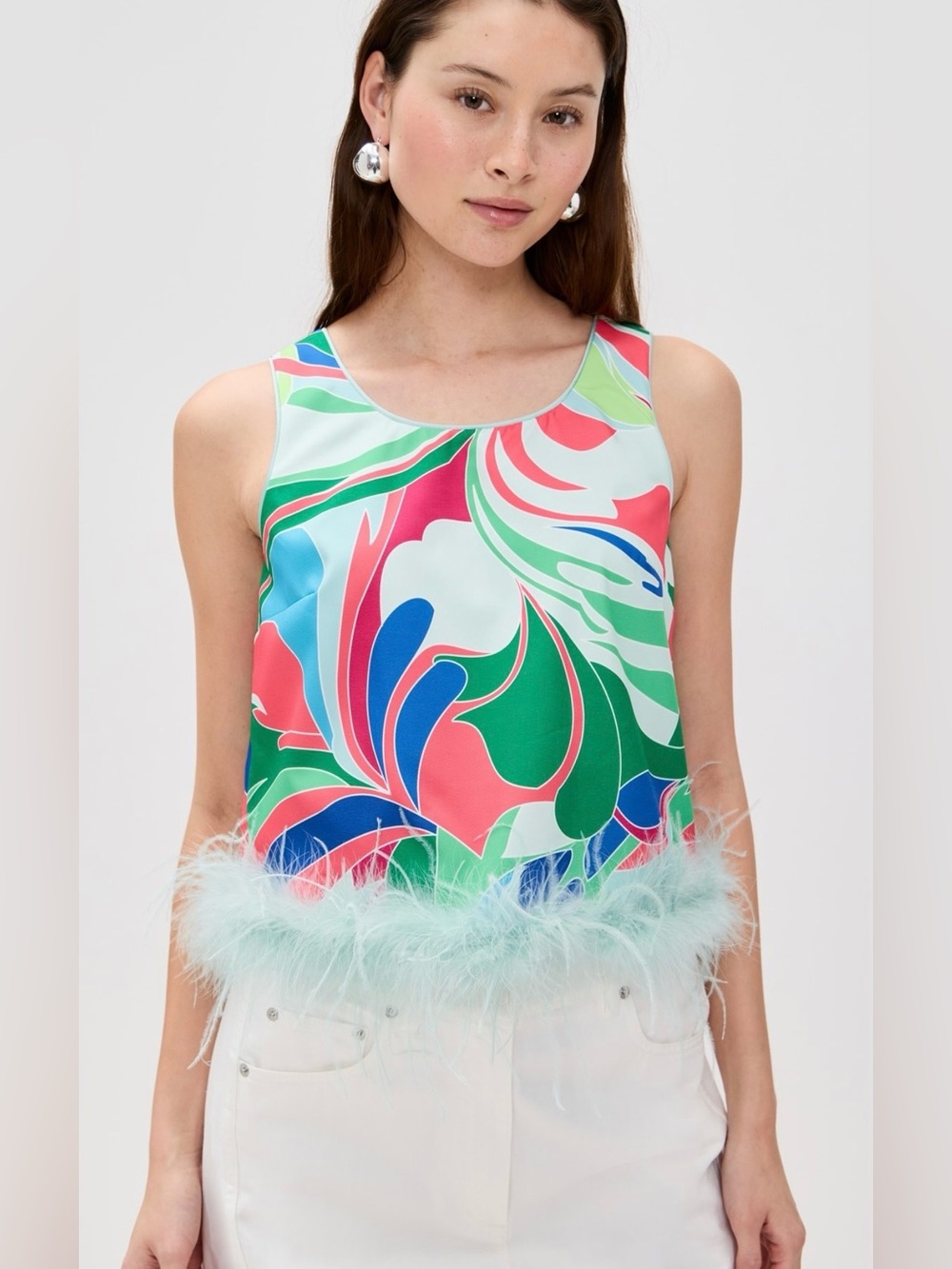 NWT English Factory Print Top with Feathers 
Size: Medium